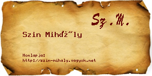 Szin Mihály névjegykártya