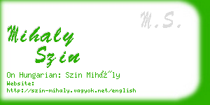 mihaly szin business card